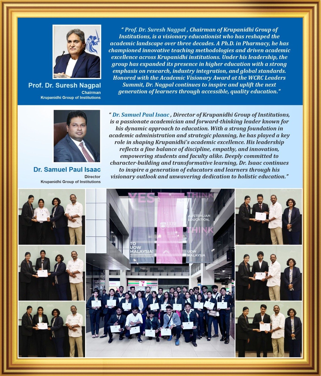 Premier World | Krupanidhi Group of Institutions, Bengaluru Enhances Global Learning Through Successful International Immersion Program at the University of...