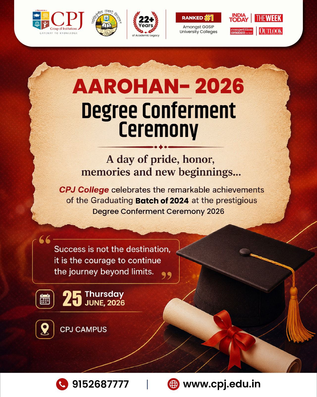 Premier World | CPJ College organizes “AAROHAN-2026”: Degree Conferment Ceremony
